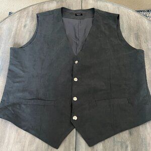 Coofandy Men's Western Faux Suede Vest Gray Size XXL